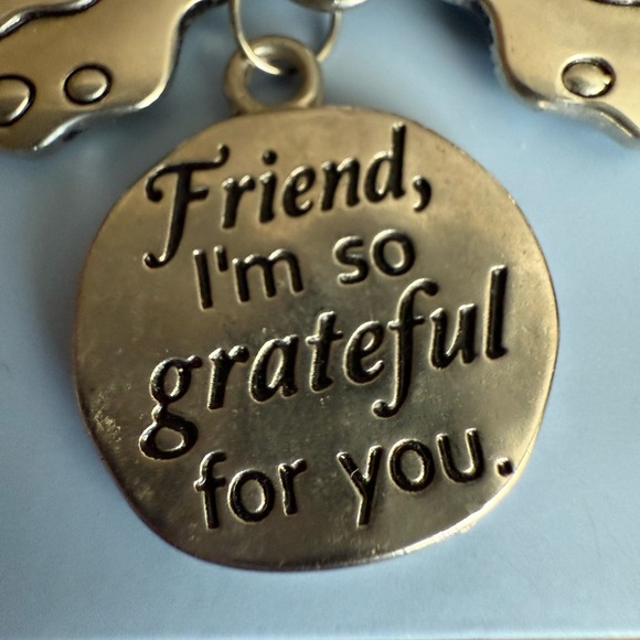 Silver and Gold Butterfly Necklace, purse charm, ornament, friendship charm - Picture 7 of 10